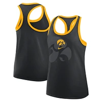 Women's Nike Black Iowa Hawkeyes Primetime Racerback Tri-Blend Tank Top