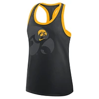 Women's Nike Black Iowa Hawkeyes Primetime Racerback Tri-Blend Tank Top