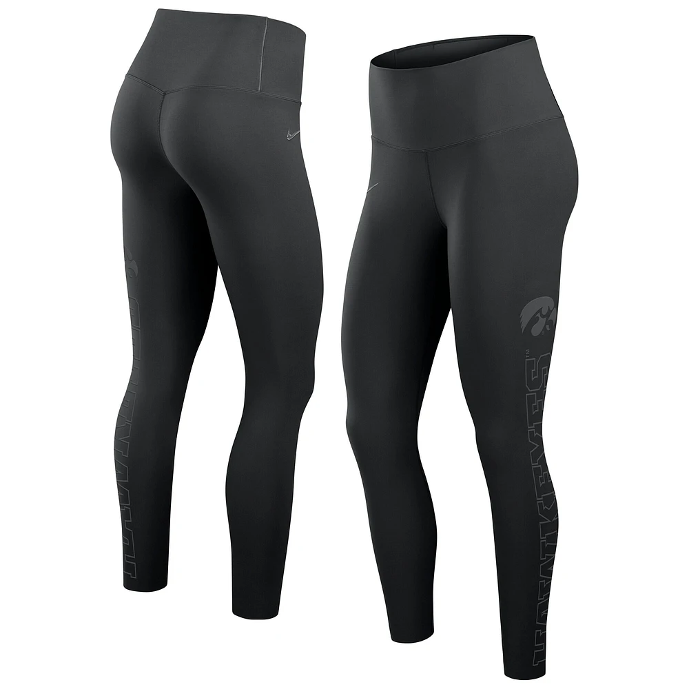 Legging Nike Zenvy Performance pour femme Iowa Hawkeyes noir