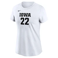 Women's Nike Caitlin Clark White Iowa Hawkeyes Retired Player Name & Number T-Shirt