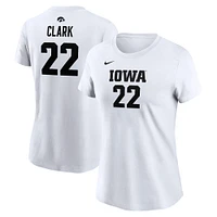 Women's Nike Caitlin Clark White Iowa Hawkeyes Retired Player Name & Number T-Shirt