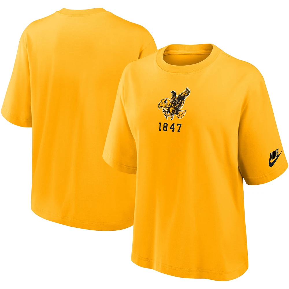 Women's Nike Gold Iowa Hawkeyes Legacy Established Boxy T-Shirt