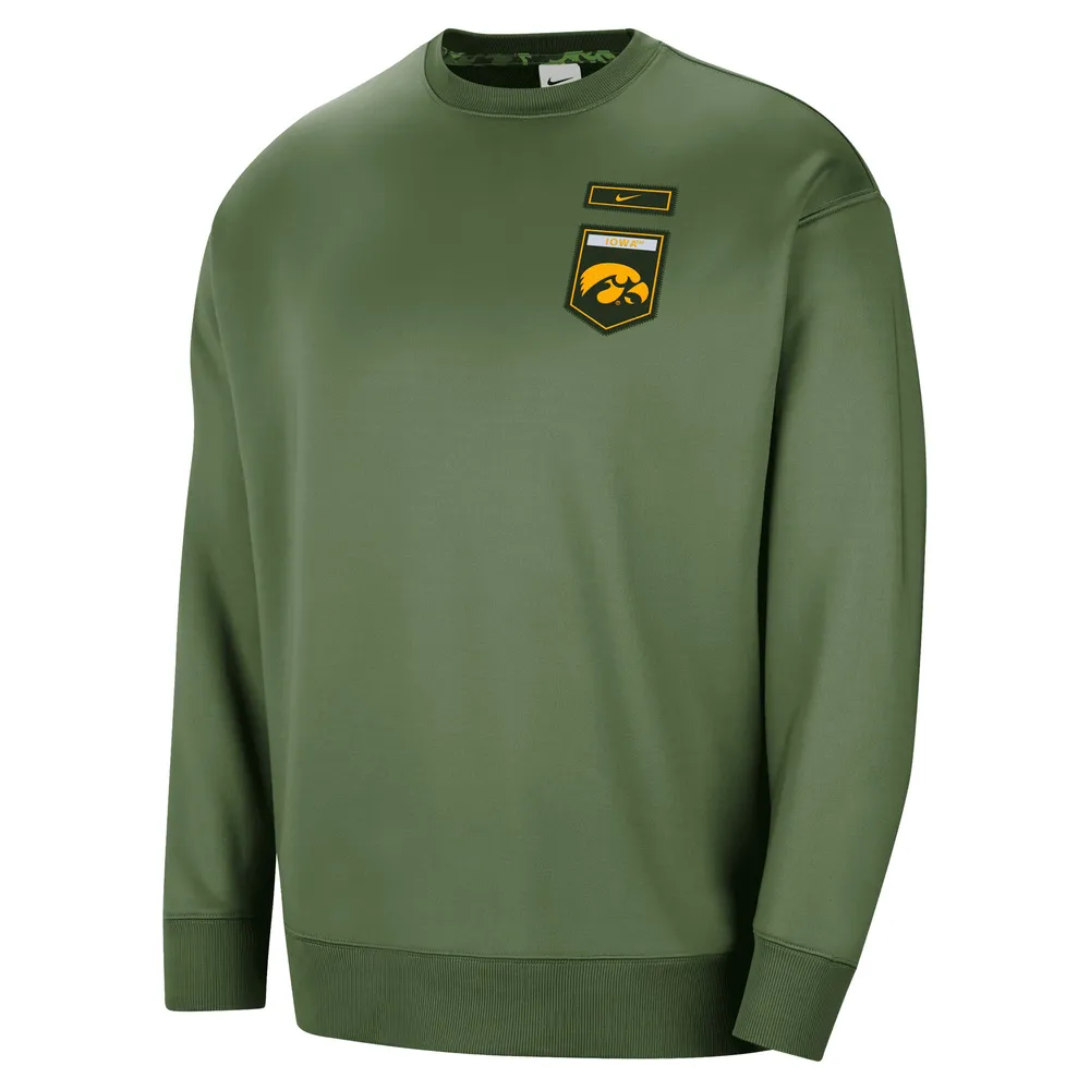 Sweat-shirt Nike Olive Iowa Hawkeyes Military Collection All-Time Performance pour femme