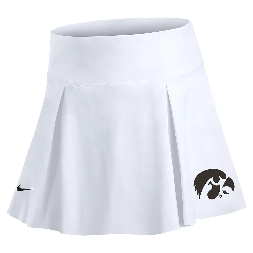 Women's Nike White Iowa Hawkeyes Club Performance Tennis Skirt with Shorts