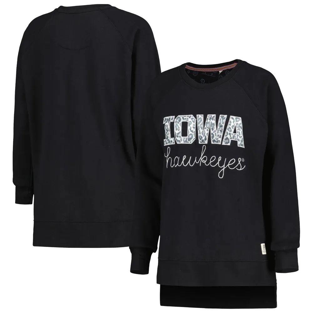 Lids Iowa Hawkeyes Pressbox Women's Steamboat Animal Print Raglan Pullover  Sweatshirt - Black