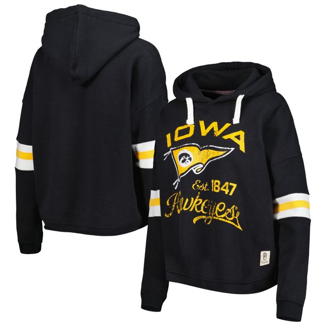 Sweat à capuche Pressbox Iowa Hawkeyes Super Pennant noir pour femme