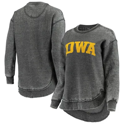 Iowa Hawkeyes Pressbox Women's Vintage Wash Pullover Sweatshirt - Black