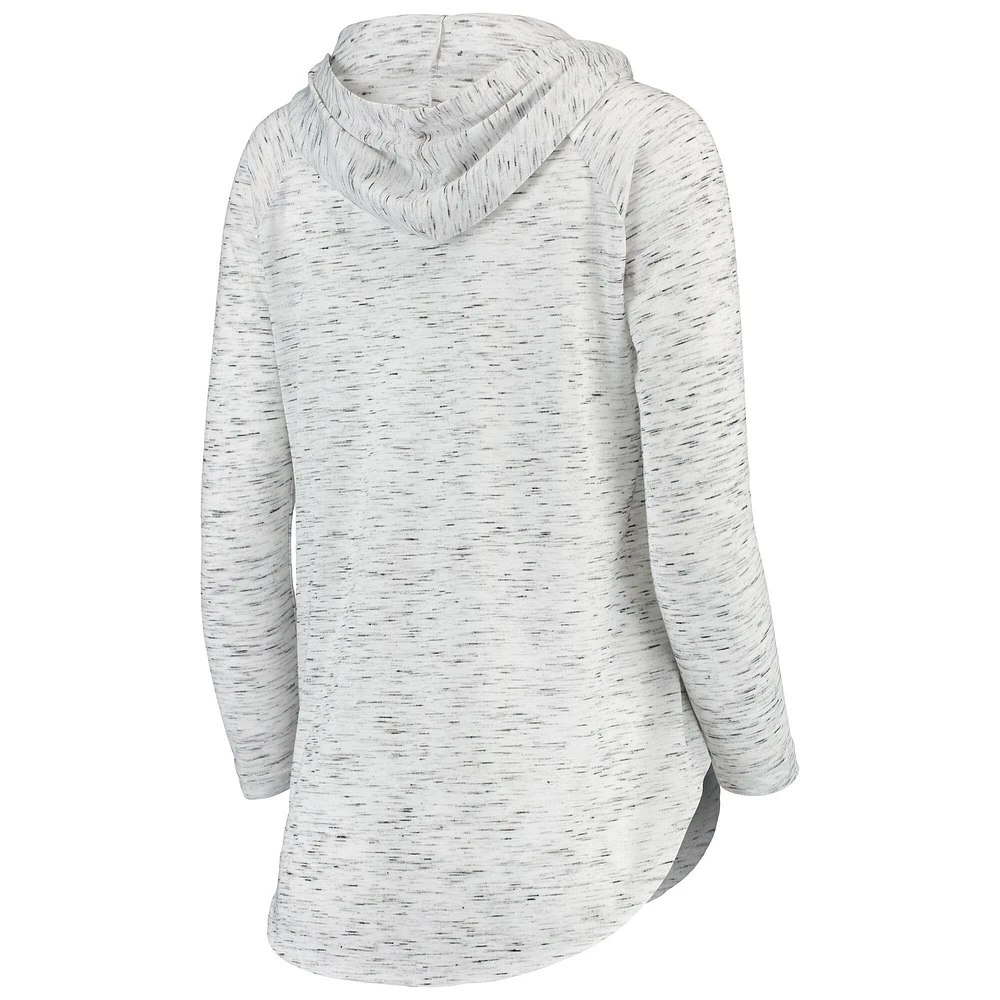 Women's Pressbox Gray Iowa Hawkeyes Space Dye Lace-Up V-Neck Long Sleeve T-Shirt