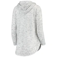 Women's Pressbox Gray Iowa Hawkeyes Space Dye Lace-Up V-Neck Long Sleeve T-Shirt