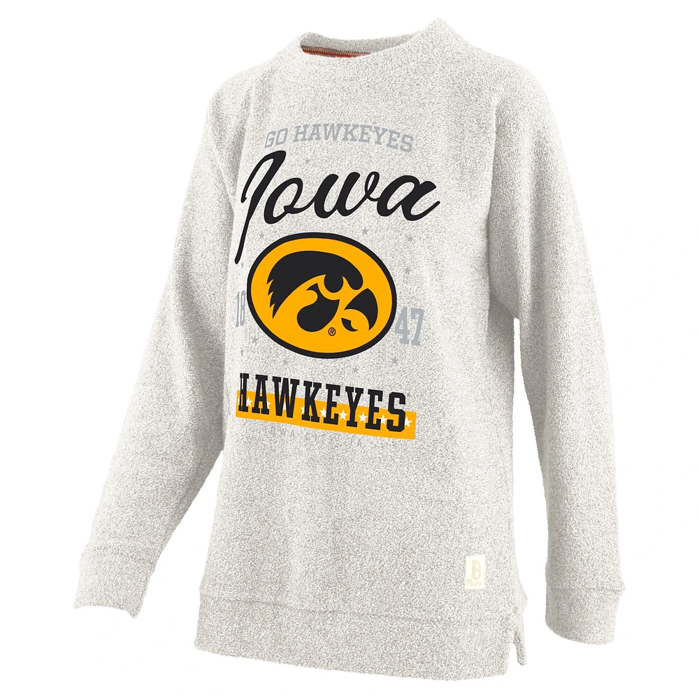 Sweat-shirt confortable en tissu éponge Cairo pour femme, grande taille, avec imprimé Oatmeal Iowa Hawkeyes de Pressbox