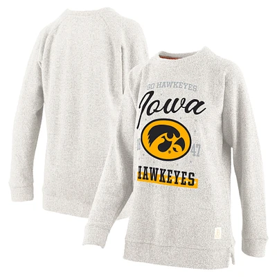 Sweat-shirt confortable en tissu éponge Cairo pour femme, grande taille, avec imprimé Oatmeal Iowa Hawkeyes de Pressbox