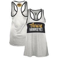 Débardeur dos nageur Tracy Pressbox blanc/noir pour femme des Iowa Hawkeyes