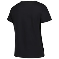 T-shirt noir à encolure dégagée pour femmes Profile Black Iowa Hawkeyes, grande taille, avec logo arqué