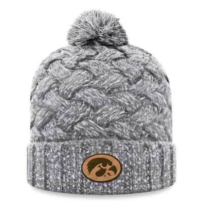 Iowa Hawkeyes Top of the World Women's Arctic Cuffed Knit Hat with Pom - Heather Gray