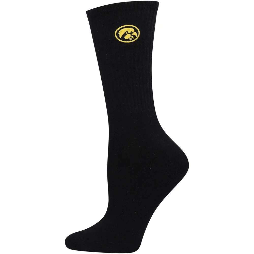 Women's ZooZatz Black/White Iowa Hawkeyes 2-Pack Quarter-Length Socks