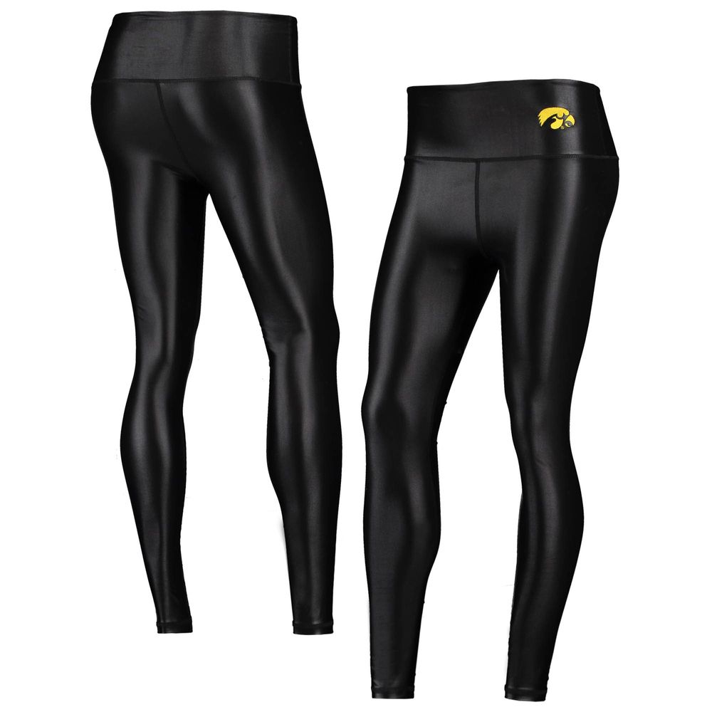 Women's ZooZatz Black Iowa Hawkeyes Shine Liquid Leggings