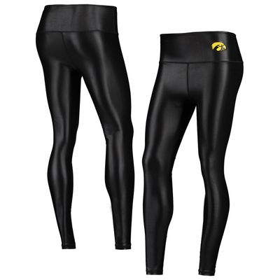 Women's ZooZatz Black Iowa Hawkeyes Shine Liquid Leggings