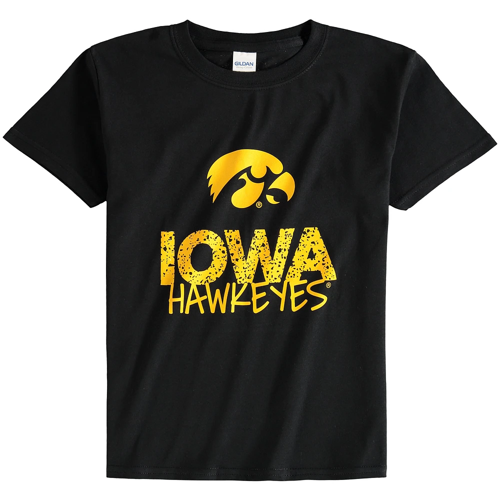 T-shirt noir à col rond Iowa Hawkeyes pour jeune