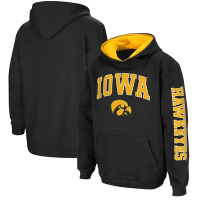 Iowa Hawkeyes Colosseum Youth 2-Hit Team Pullover Hoodie - Black