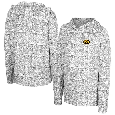 Sweat à capuche imprimé intégral Iowa Hawkeyes noir Youth Colosseum