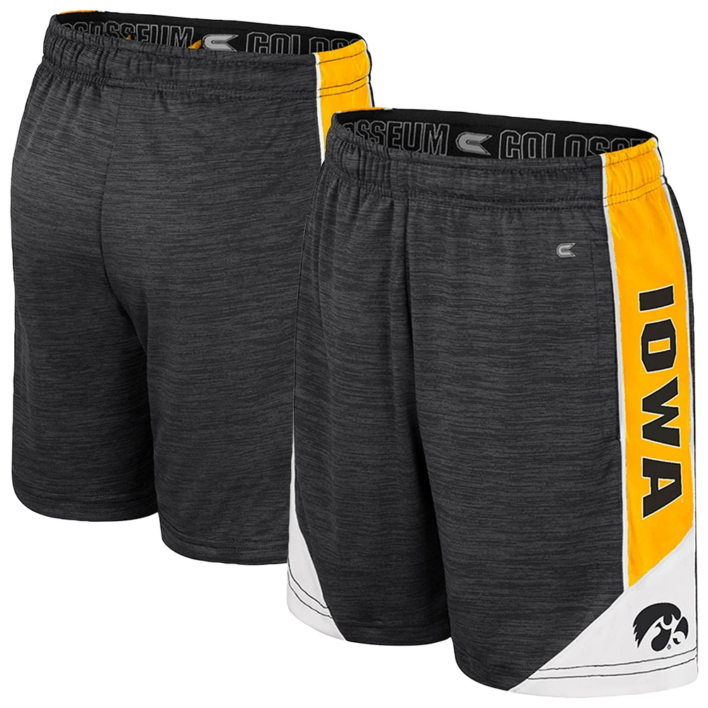 Short de sport noir Iowa Hawkeyes pour jeunes Colosseum