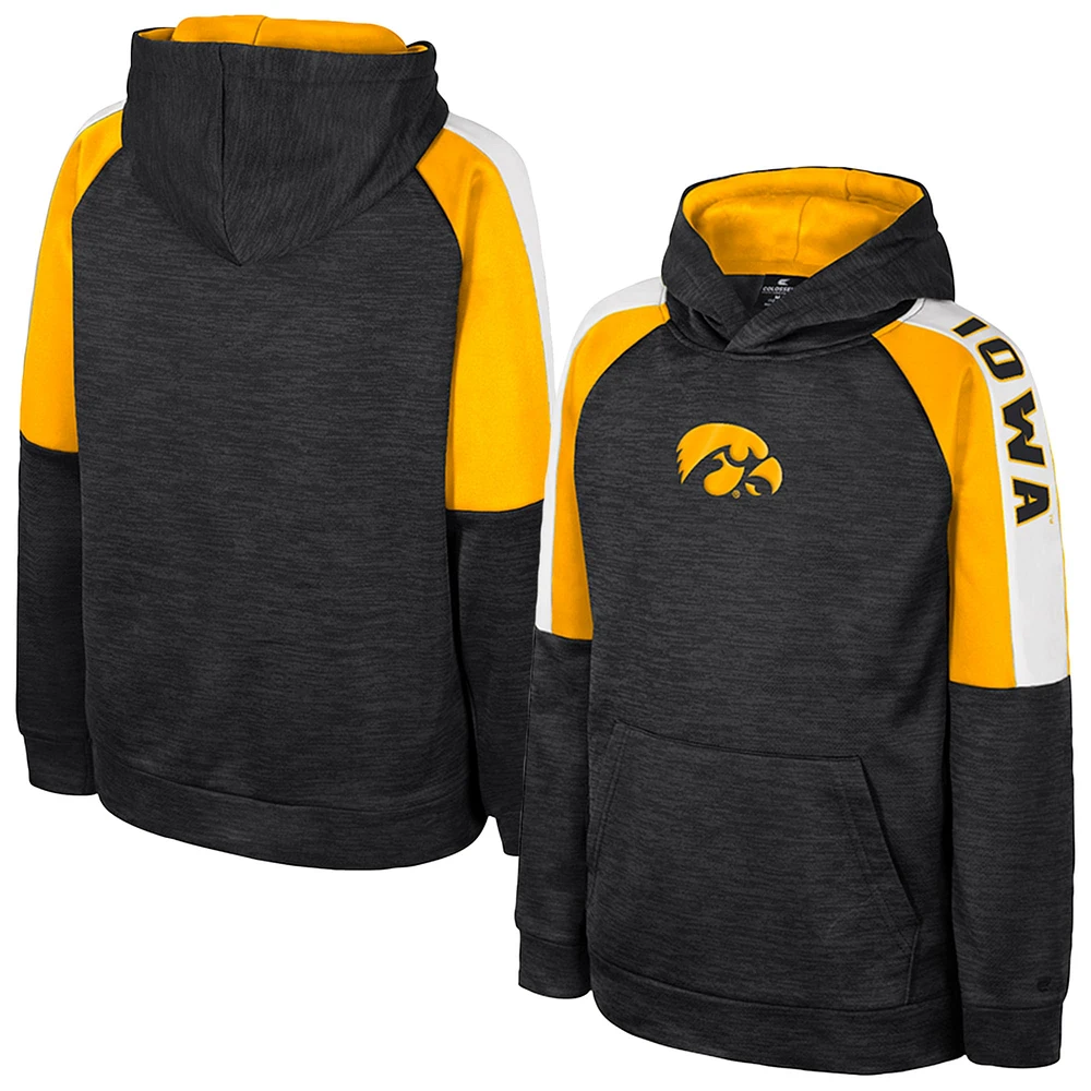 Sweat à capuche noir Iowa Hawkeyes pour jeunes Colosseum