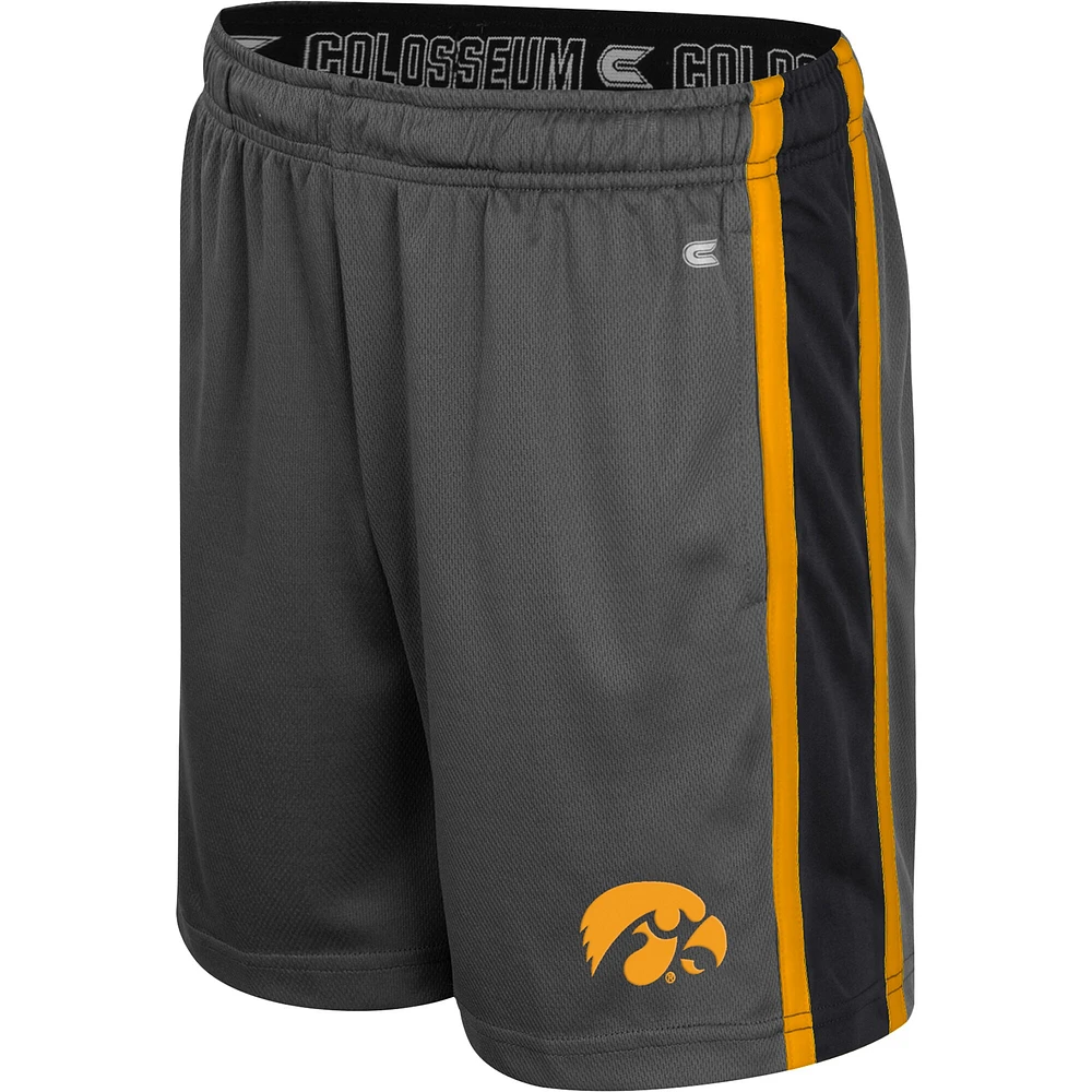 Youth Colosseum Charcoal Iowa Hawkeyes Ripple Shorts