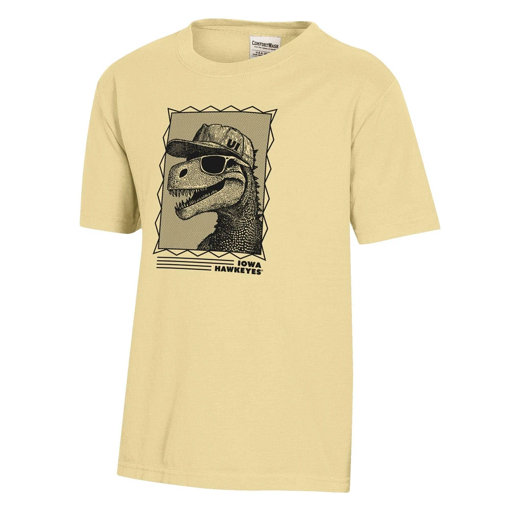 Youth ComfortWash Gold Iowa Hawkeyes Dino Cap T-Shirt