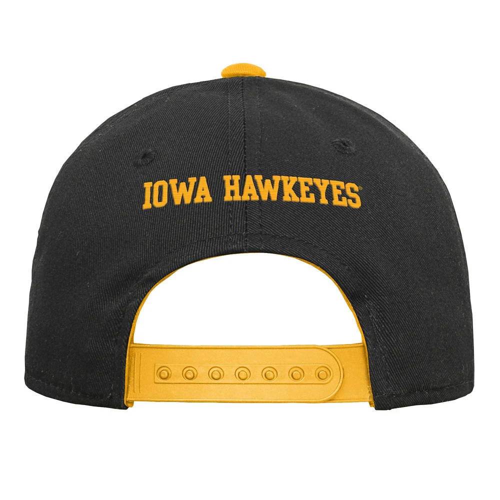 Casquette réglable noire avec logo Iowa Hawkeyes Youth Fanatics