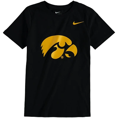 T-shirt à logo Nike Iowa Hawkeyes en coton noir pour jeune
