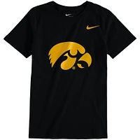 T-shirt à logo Nike Iowa Hawkeyes en coton noir pour jeune