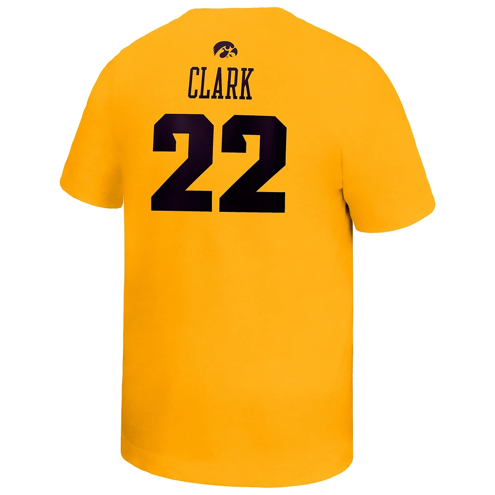 Youth Nike Caitlin Clark Gold Iowa Hawkeyes Retired Player Name & Number Core T-Shirt