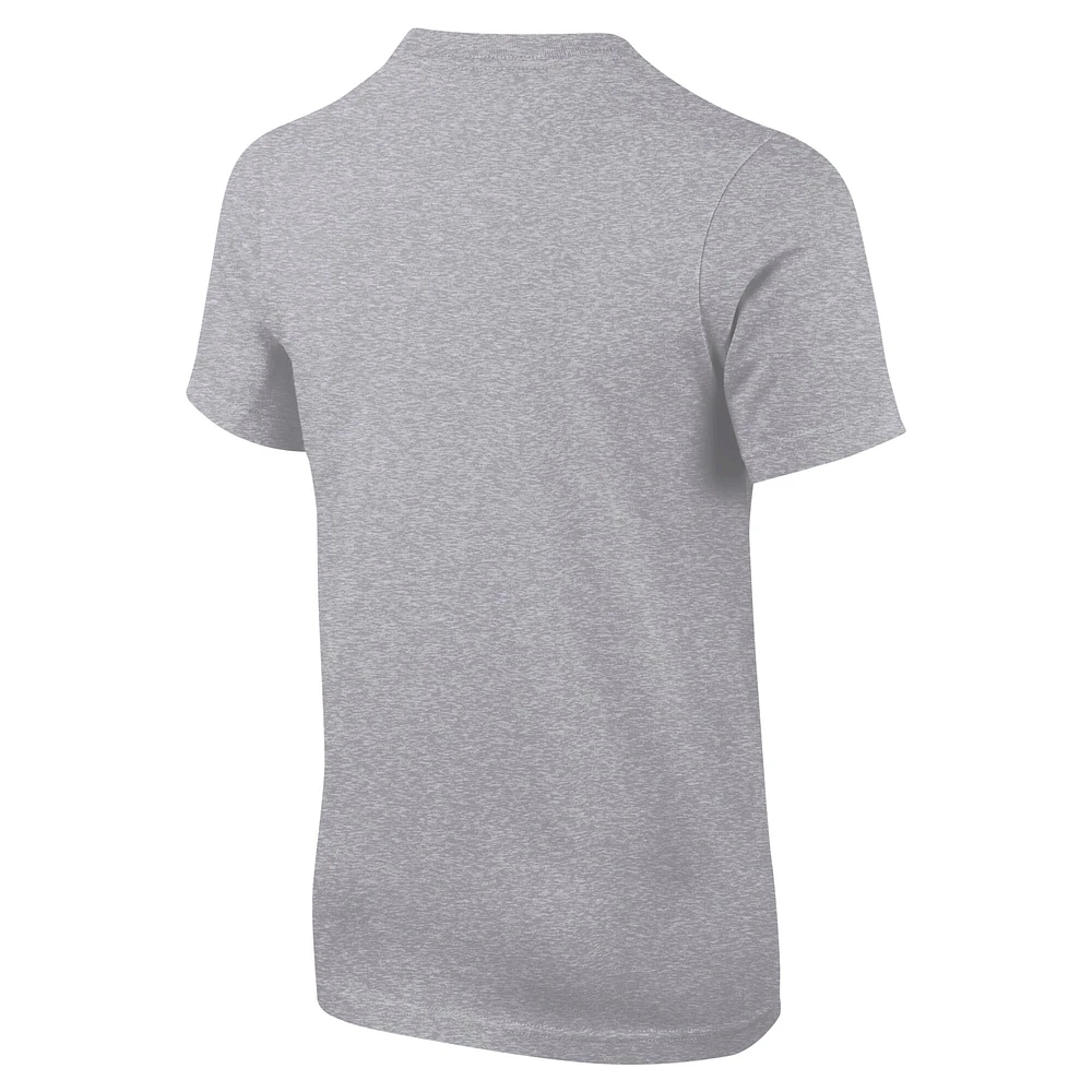 T-shirt pour jeunes Nike Heather Grey Iowa Hawkeyes avec casque