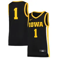 Maillot de basket-ball réplique l'équipe des Hawkeyes l'Iowa #1 noir Nike pour jeune