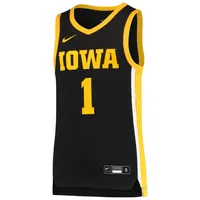 Maillot de basket-ball réplique l'équipe des Hawkeyes l'Iowa #1 noir Nike pour jeune