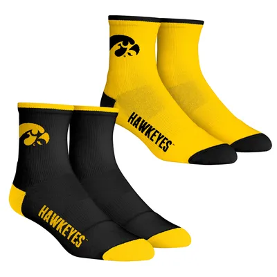 Iowa Hawkeyes Rock Em Socks Youth Core Team 2-Pack Quarter Length Sock Set