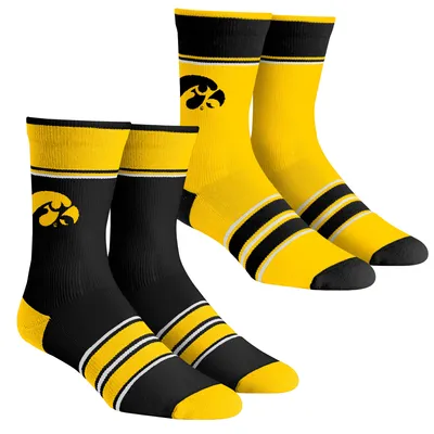 Iowa Hawkeyes Rock Em Socks Youth Multi-Stripe 2-Pack Team Crew Sock Set