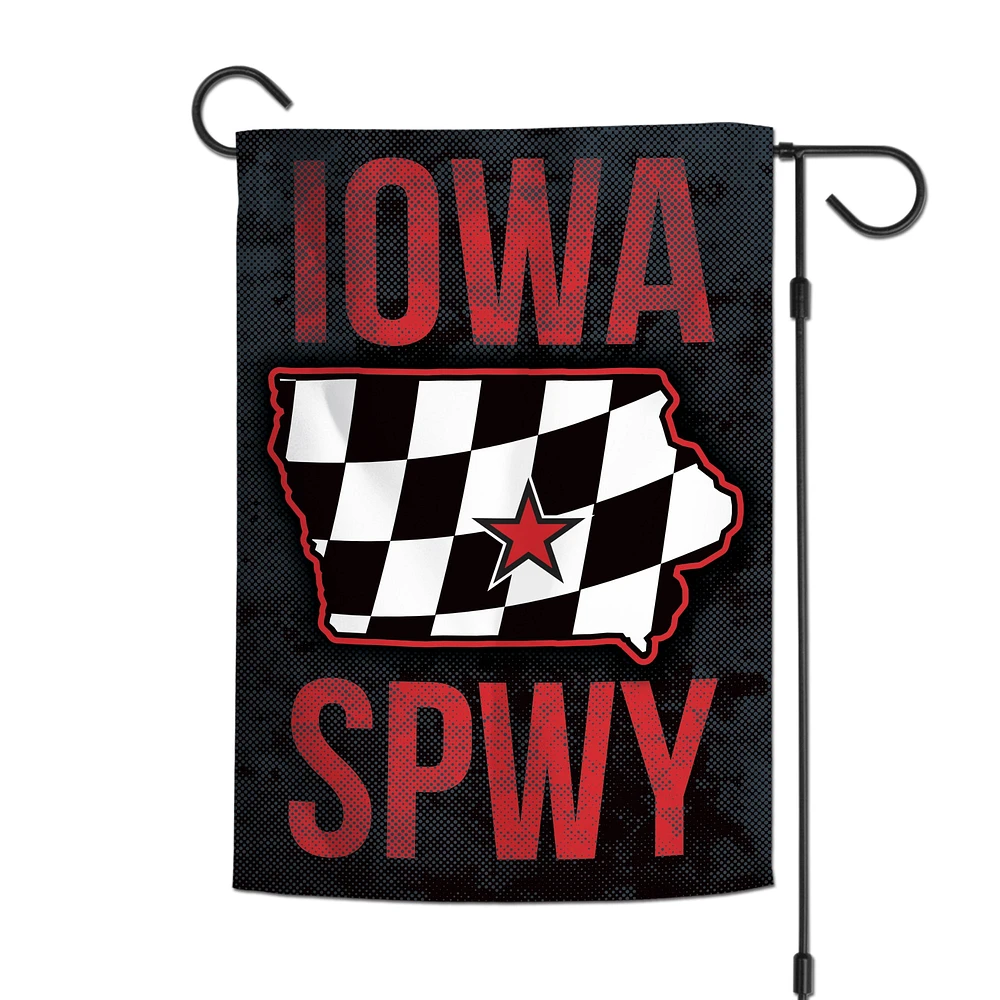 WinCraft Iowa Speedway Drapeau de jardin double face 12,5" x 18"