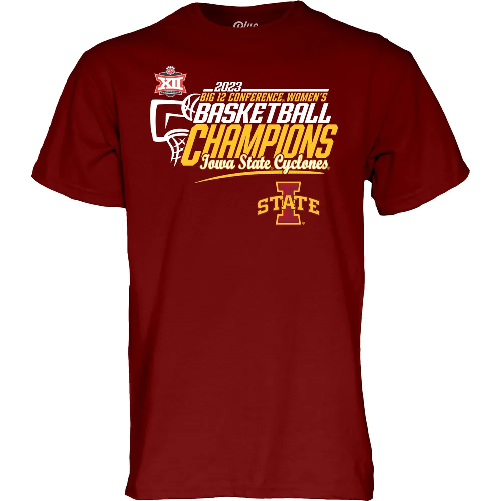 Blue 84 Cardinal Iowa State Cyclones 2023 Big 12 Women's Basketball Conference Tournament Champions Locker Room T-Shirt