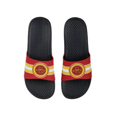 FOCO Iowa State Cyclones Stripe Raised Slide Sandals