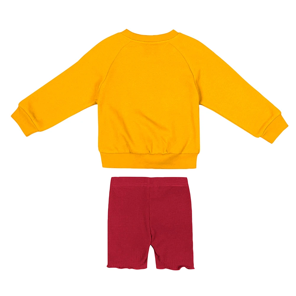 Girls Toddler Colosseum  Gold/Cardinal Iowa State Cyclones Beta Fleece Sweatshirt and Shorts Set