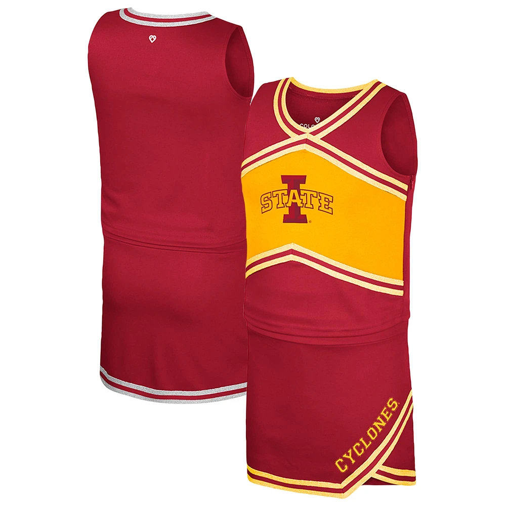 Ensemble haut et jupe de pom-pom girl pour filles du Colisée Cardinal Iowa State Cyclones