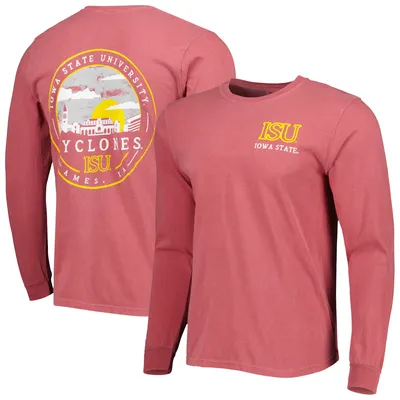 Iowa State Cyclones Circle Campus Scene Long Sleeve T-Shirt - Cardinal