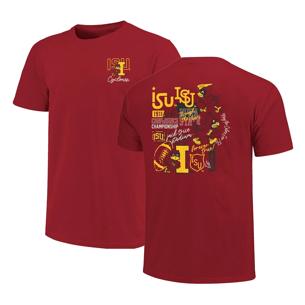 Men's Cardinal Iowa State Cyclones Through The Years 2-Hit T-Shirt