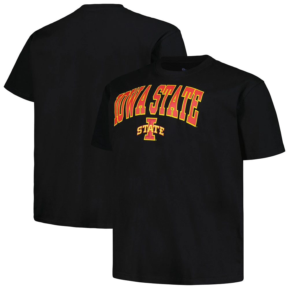 T-shirt noir avec Logo Champion Iowa State Cyclones Big & Tall Arch Over pour hommes