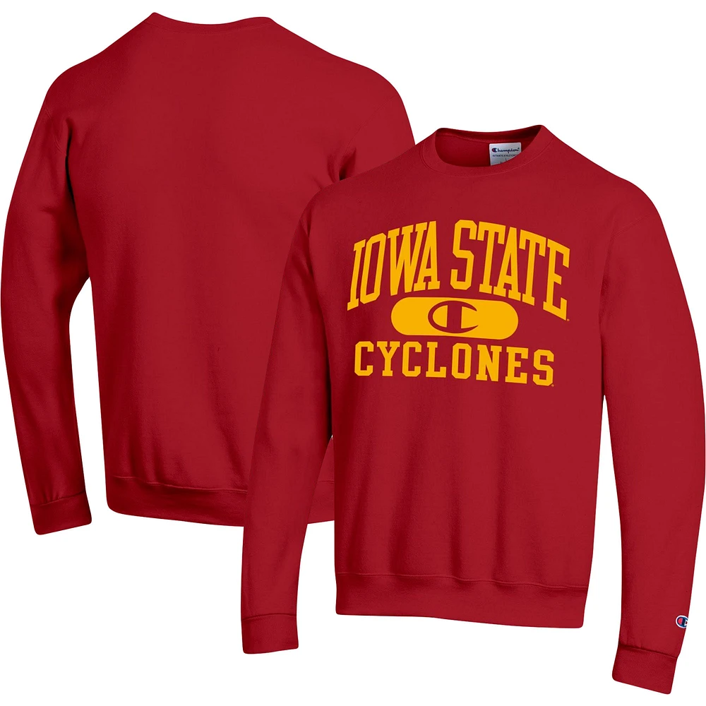 Men's Champion Cardinal Iowa State Cyclones Arch Pill Sweatshirt