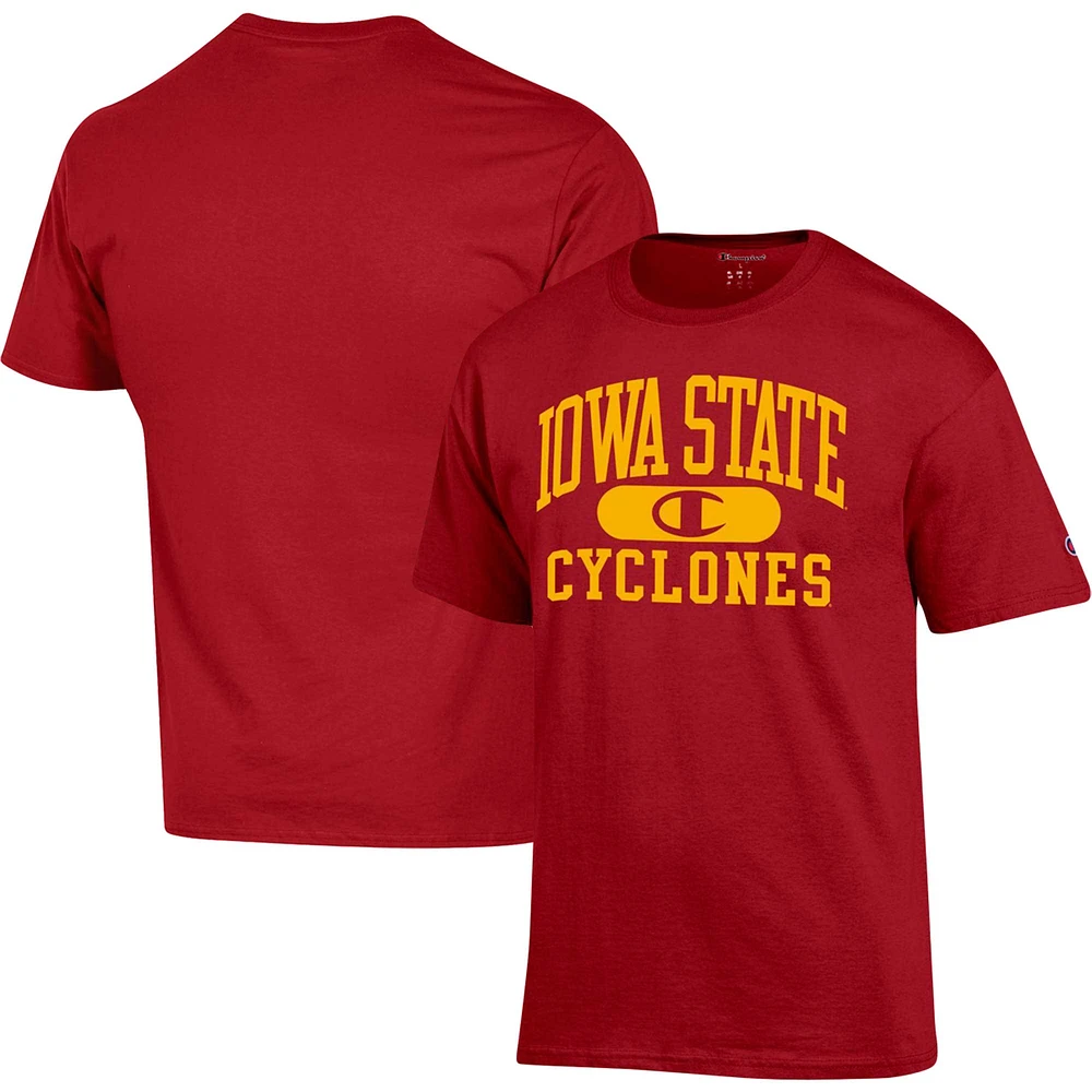 Champion Cardinal Iowa State Cyclones Arch Pill T-shirt pour homme