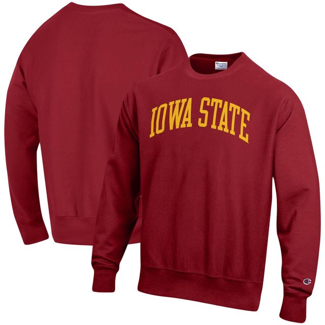 Sweat à capuche Champion Cardinal Iowa State Cyclones Arch Reverse Weave pour homme