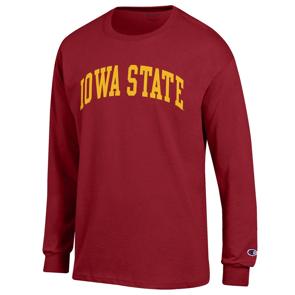 Men's Champion  Cardinal Iowa State Cyclones Basic Arch Long Sleeve T-Shirt