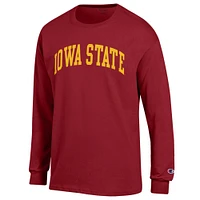 Men's Champion  Cardinal Iowa State Cyclones Basic Arch Long Sleeve T-Shirt